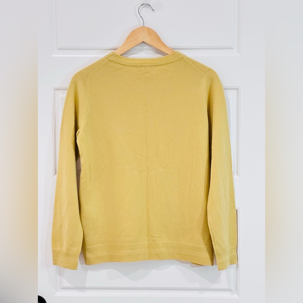 Boden 100% Cashmere Yellow Long Sleeve Sweater Size Medium - Picture 2 of 4